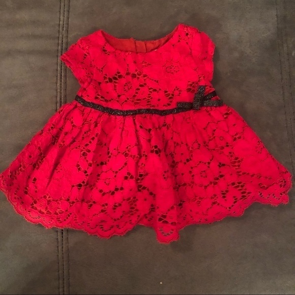 Joe Fresh Red Lace Dress Size 3-6 Months - Picture 1 of 6